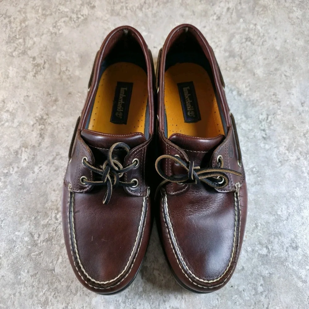 Timberland Classic 2-Eye Boat Shoes Brown Leather Deck ShoeYacht 25077 Size 11.5
